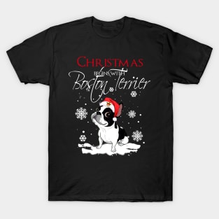 Christmas begins with Boston Terrier T-Shirt